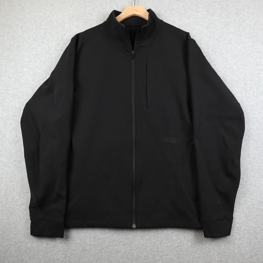 Lululemon Sojourn Jacket Mens XL Black Stretch Full Zip Wicking LM3CZOS Hike